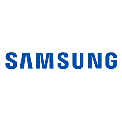 Logo da Samsung, destacando nossa parceria em projetos de engenharia e montagens industriais.